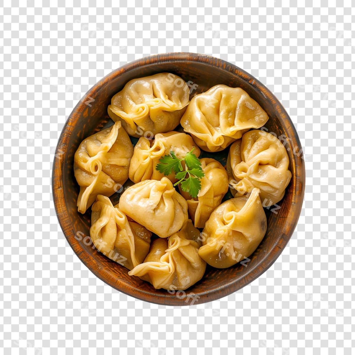 Choyxona manti oq fon | Bowl dumplings with white background