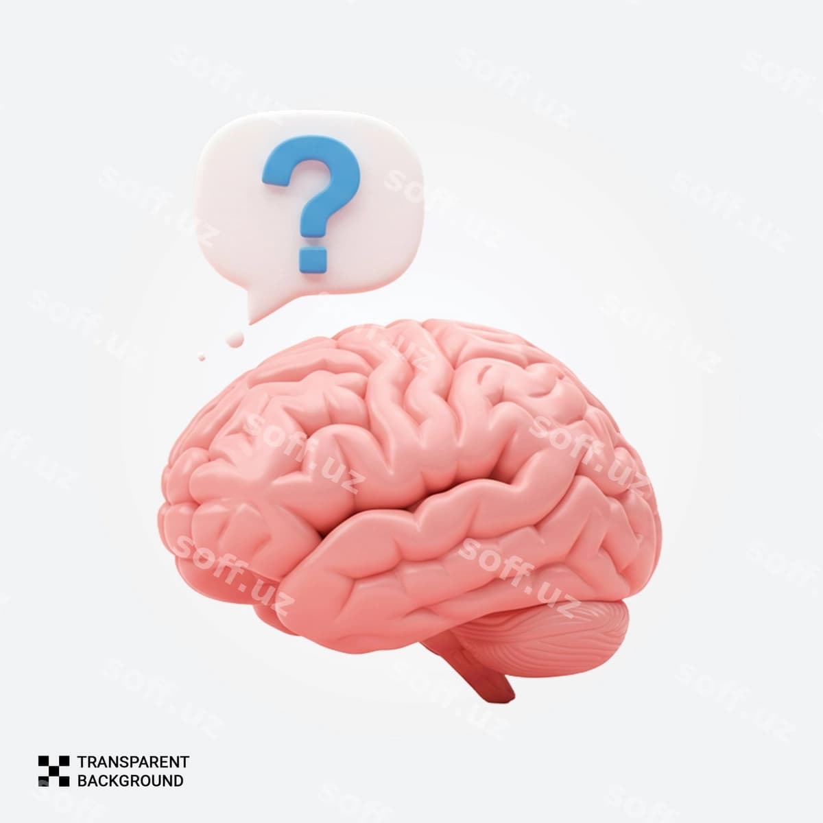 So'roq belgisi bo'lgan miya | Brain with question mark
