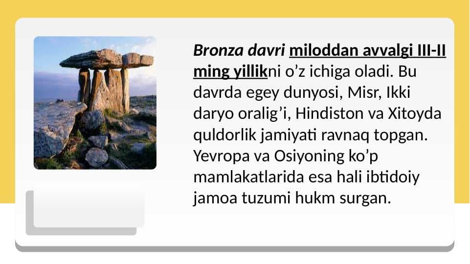 bronza davri