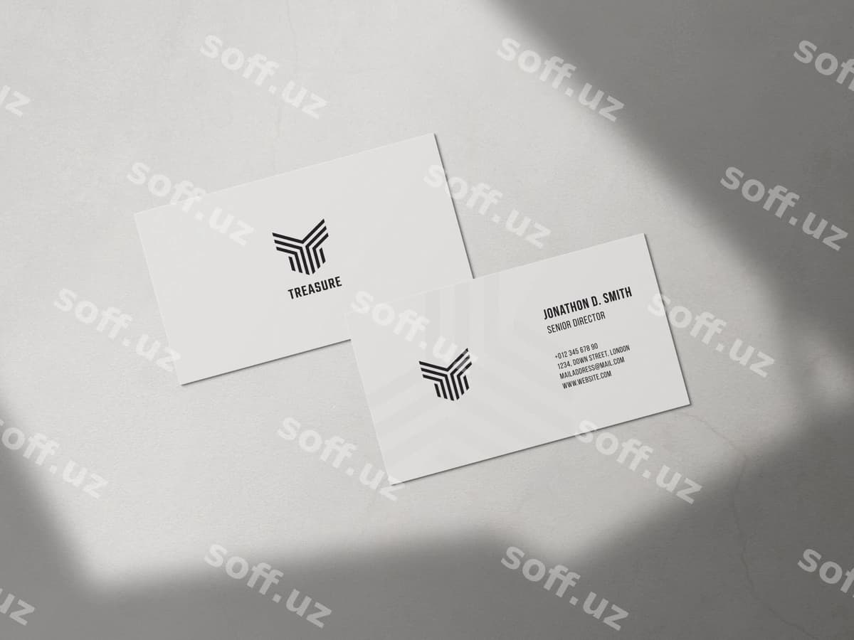 Biznes vizitka namuna qavat | Business card mockup floor