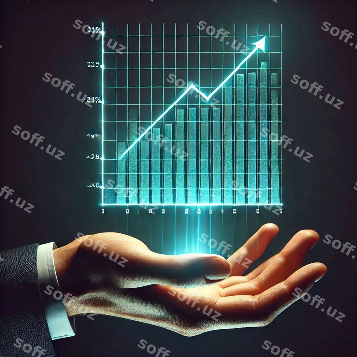 Grafik golografiya bilan biznes konsepsiyasi | Business concept with graphic holography