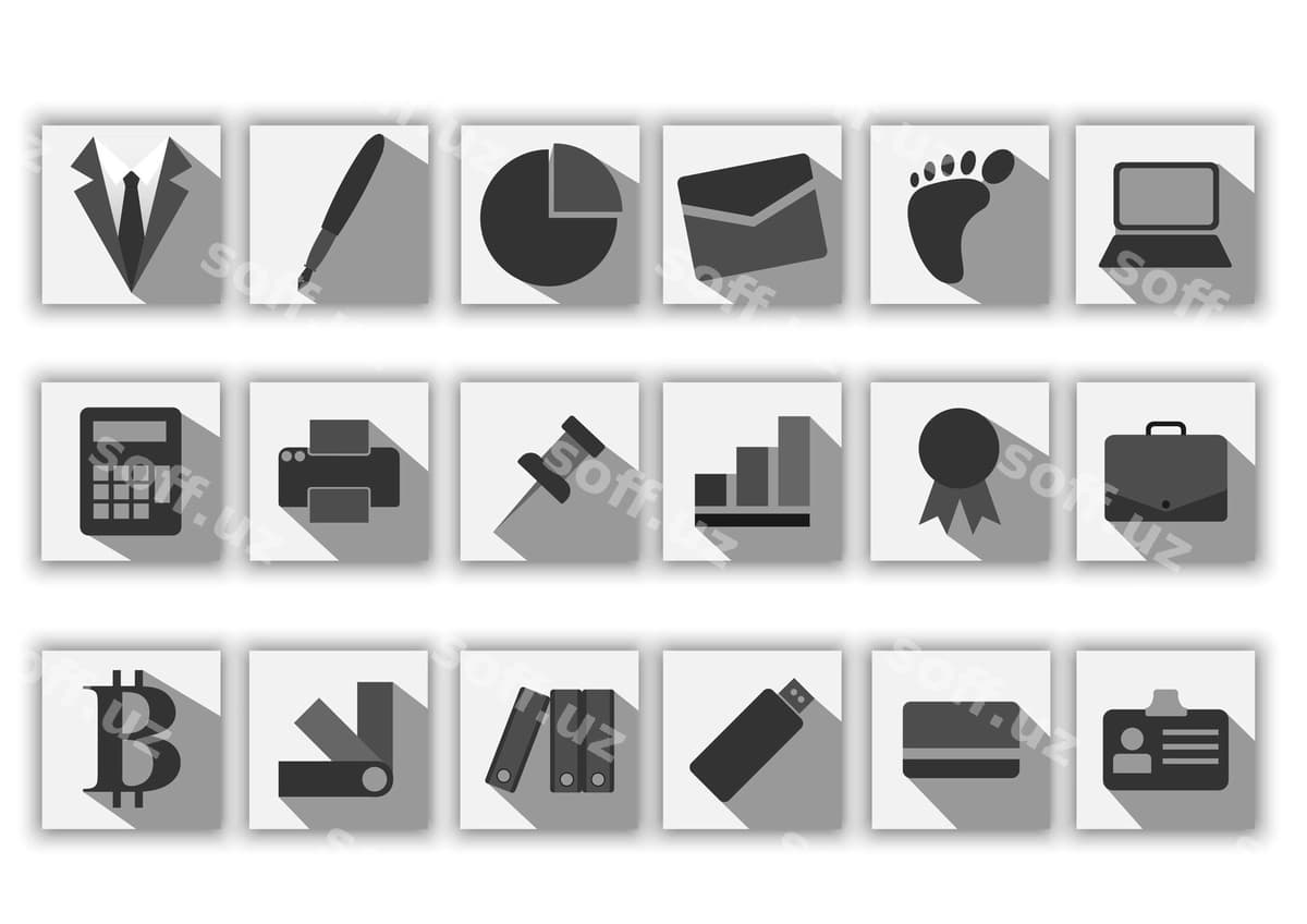 Biznes plat ikon qora oq | Business flat icon black white