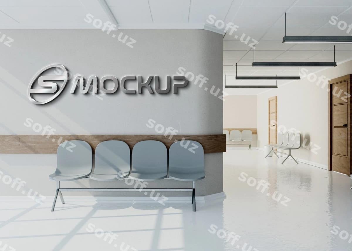 Biznes belgisi yo'lakchasining maketi | Business sign hallway mockup