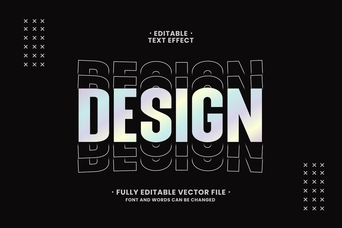 Golografik tahrirlanadigan matn effektini loyihalash | Design holographic editable text effect