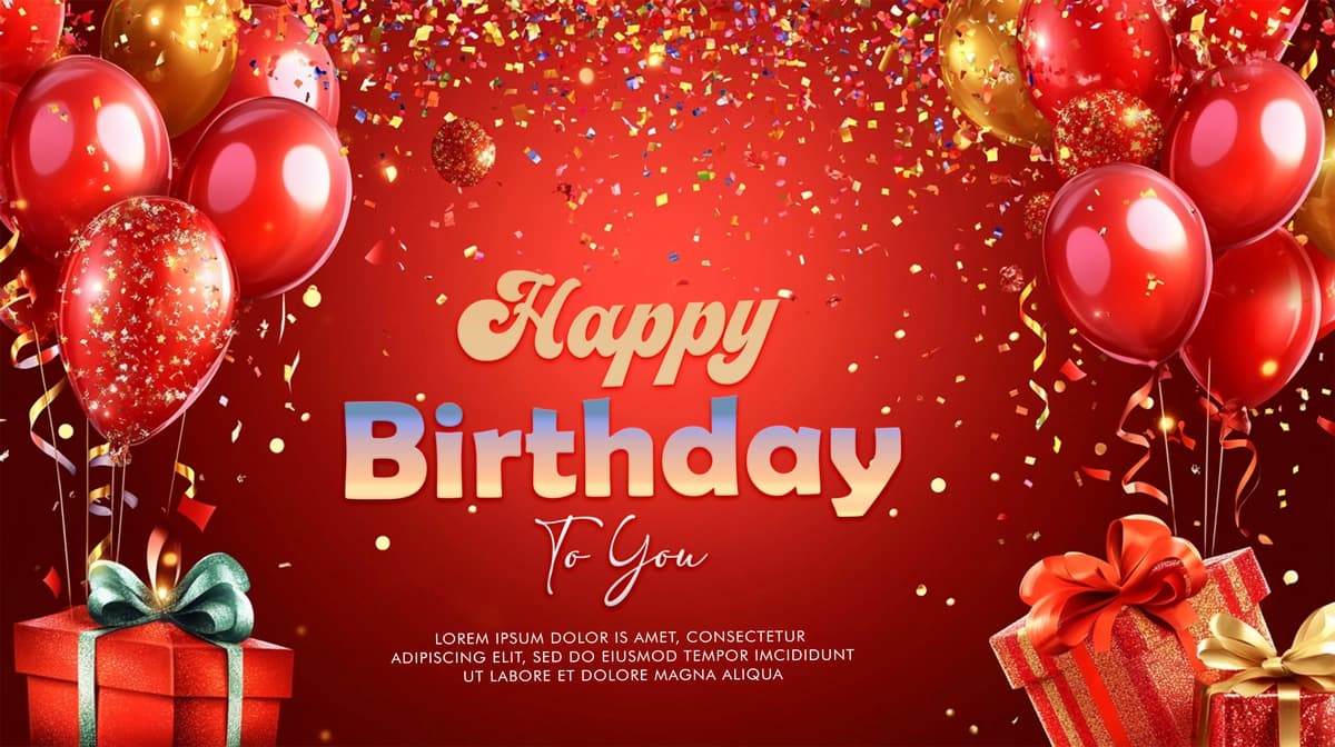 Tug'ilgan kun sharlari vektorli fon dizayni dekorativ elementlar bilan | Birthday balloons vector background design decorative elements with