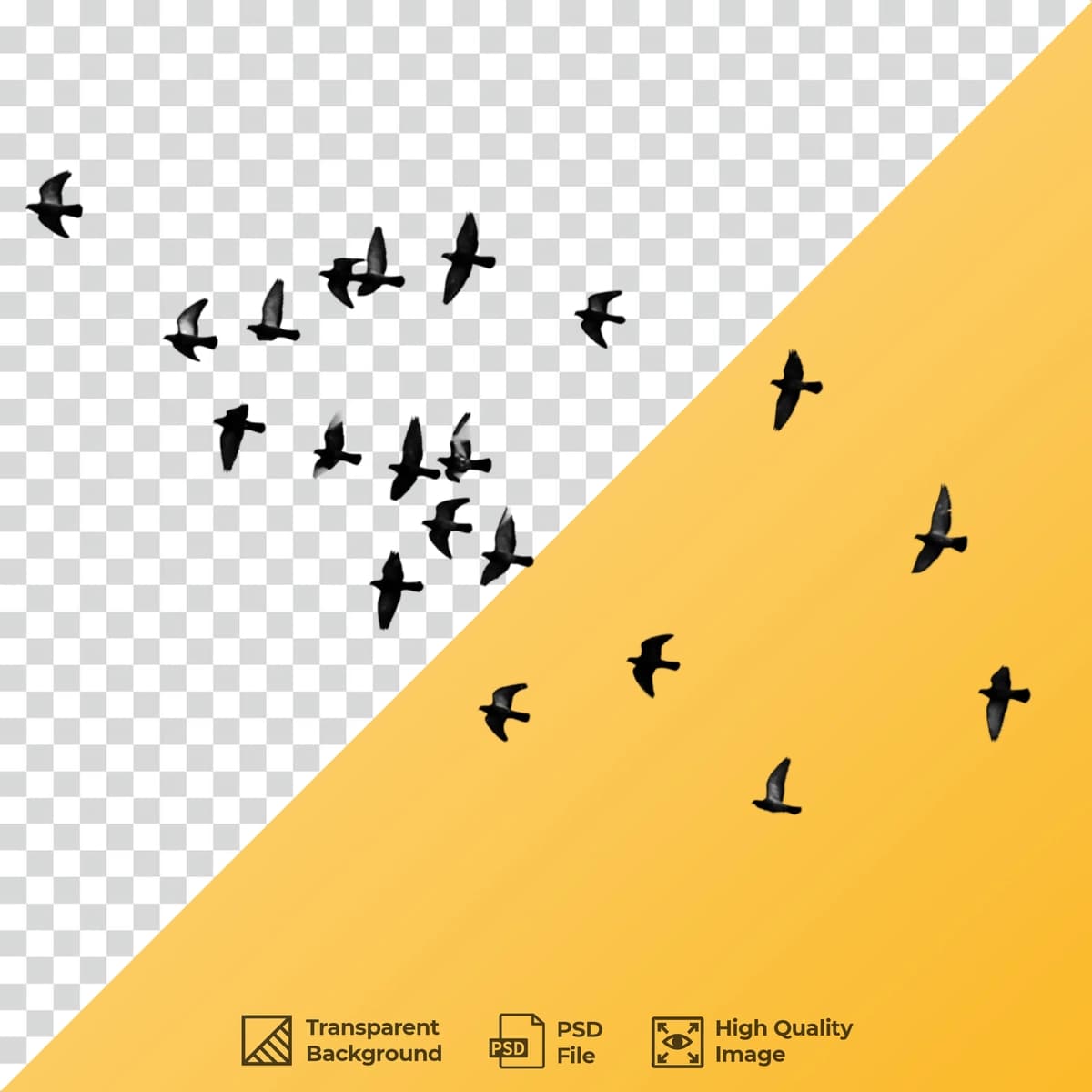Poda qushlari uchmoqda | Flock birds flying