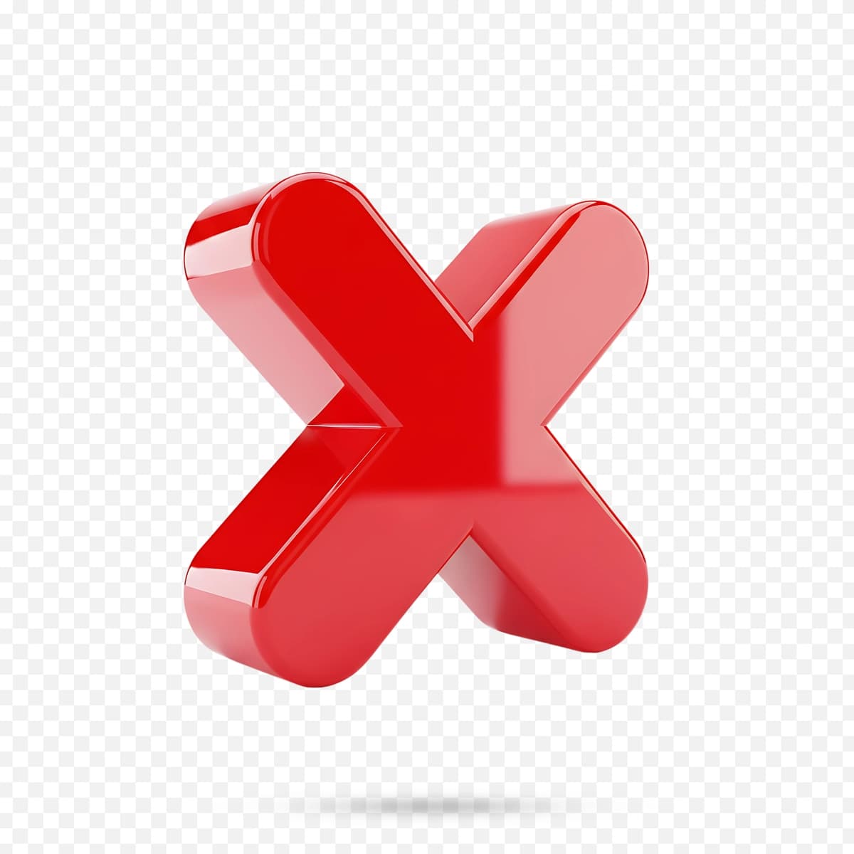 Yaltiroq qizil 3D x belgisi belgisi | Glossy red 3d x mark symbol
