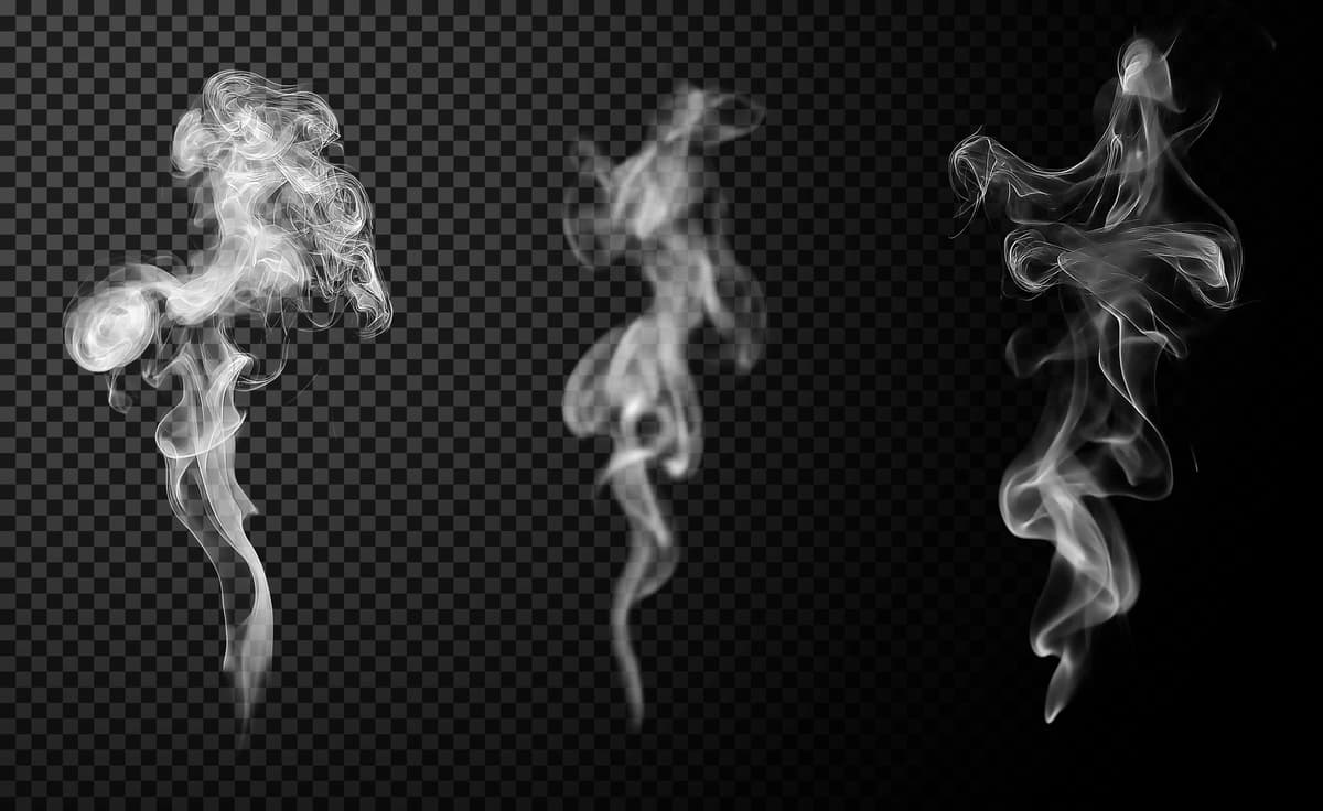 Haqiqiy oq tutun bug'lari to'plami | Realistic white smoke steam plumes collection