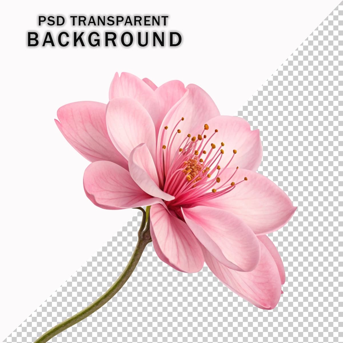 3D pushti gul izolyatsiya qilingan shaffof fon | 3d pink flower isolated transparent background