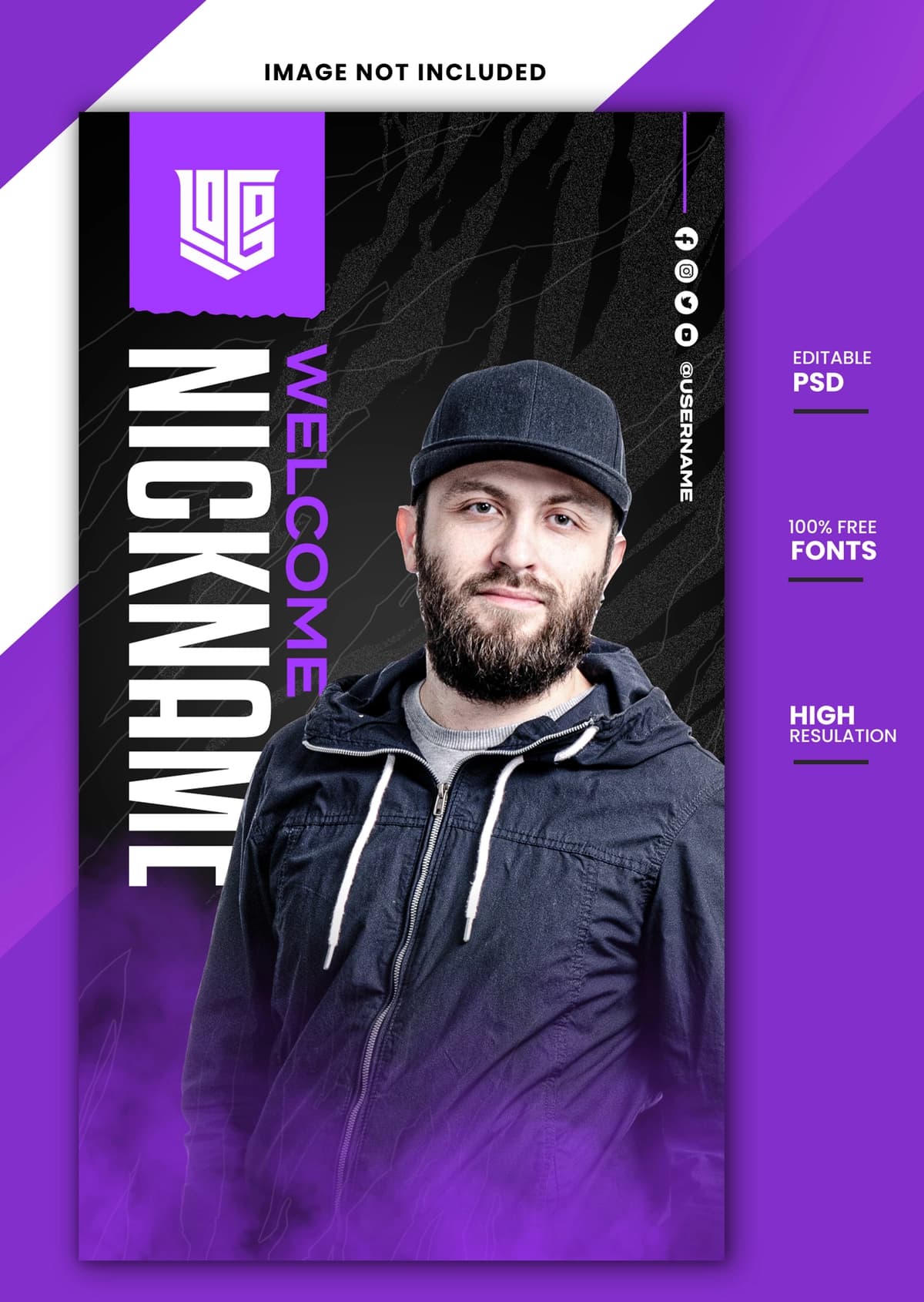 Yangi o'yinchiga xush kelibsiz, kibersport ijtimoiy tarmoqlaridagi instagram post banneri | Welcome new player esports social media instagram post banner