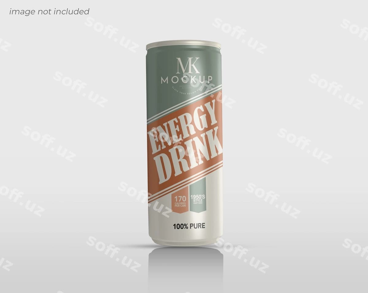 Gazlangan ichimlikning maketi | Can soda mockup