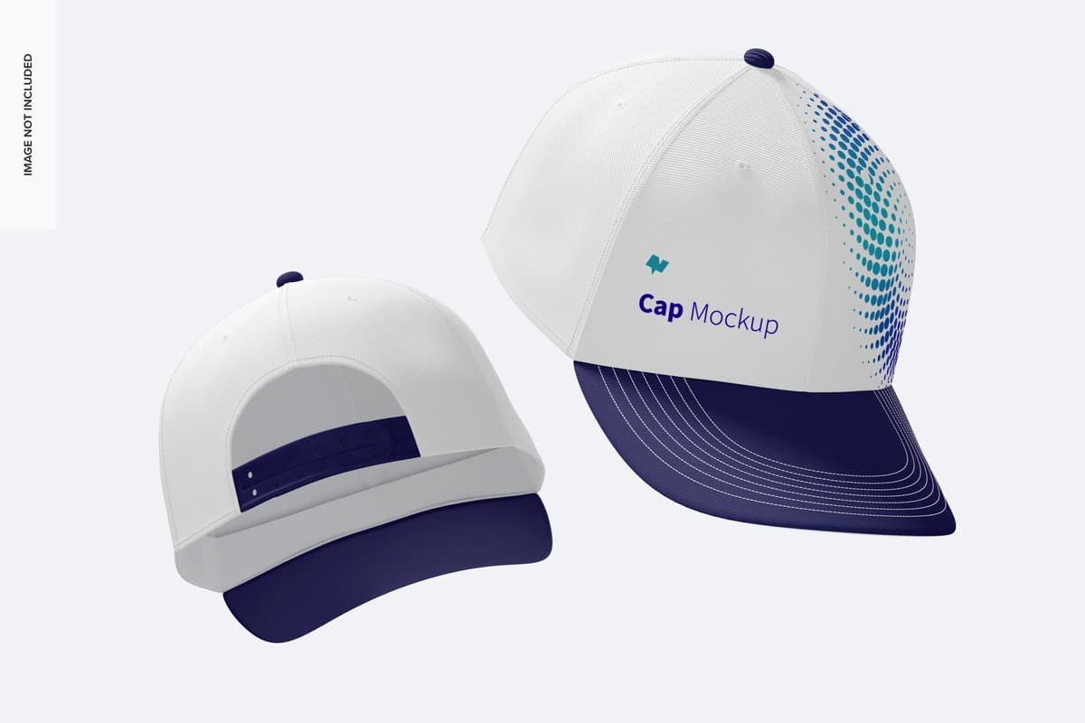 Suzuvchi qalpoq maketi | Caps mockup floating