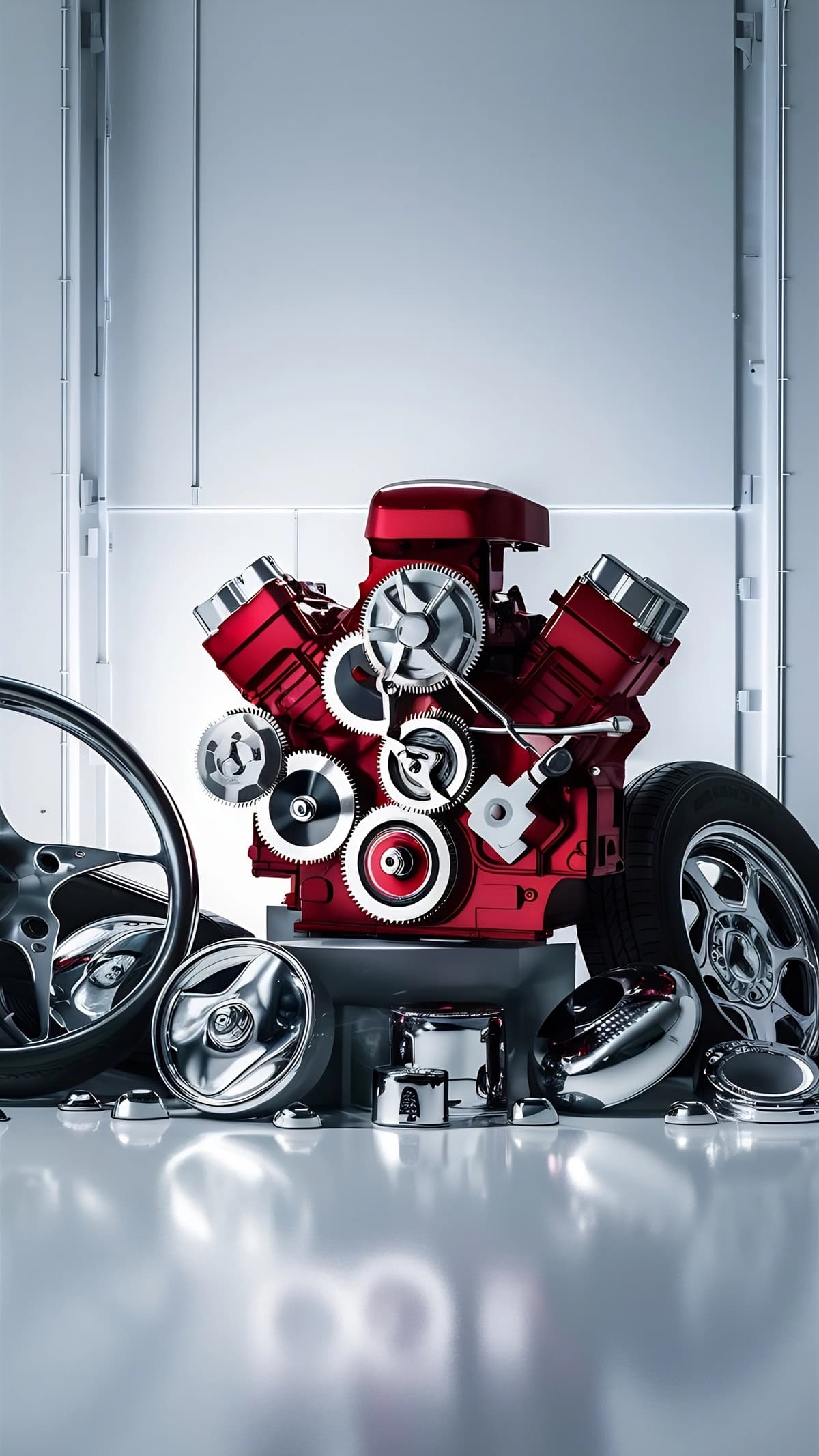 Avtomobil ehtiyot qismlari oq fonda | Car parts white background