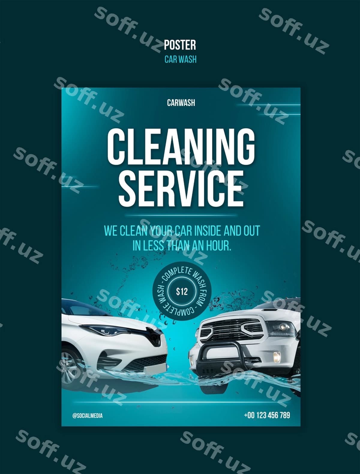 Mashina yuvish shablon dizayni | Car wash template design