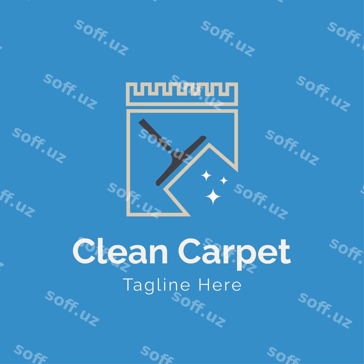 Gilamlarni tekis tozalash vektor logotipi | Carpet cleaning flat vector logo
