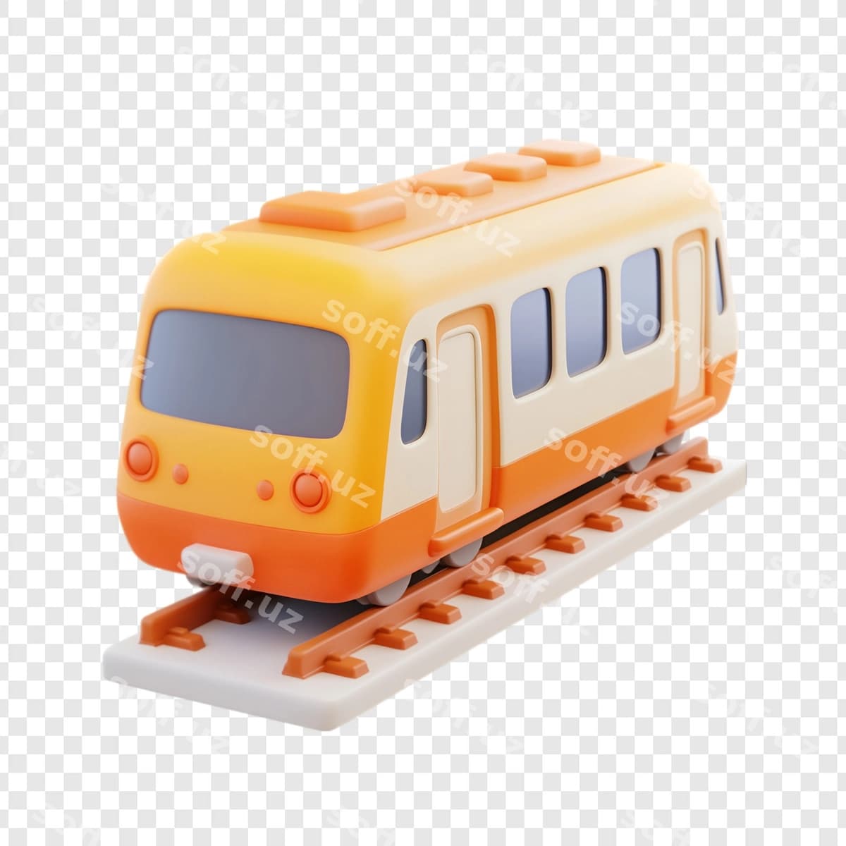Karyakatur 3d render temir yo'li | Cartoon 3d render train tracks