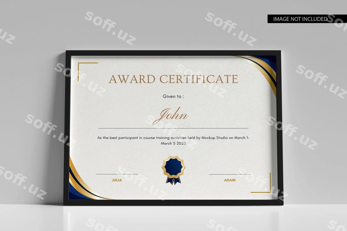 Ramka maketi bilan sertifikat tushunchasi | Certificate concept with frame mockup