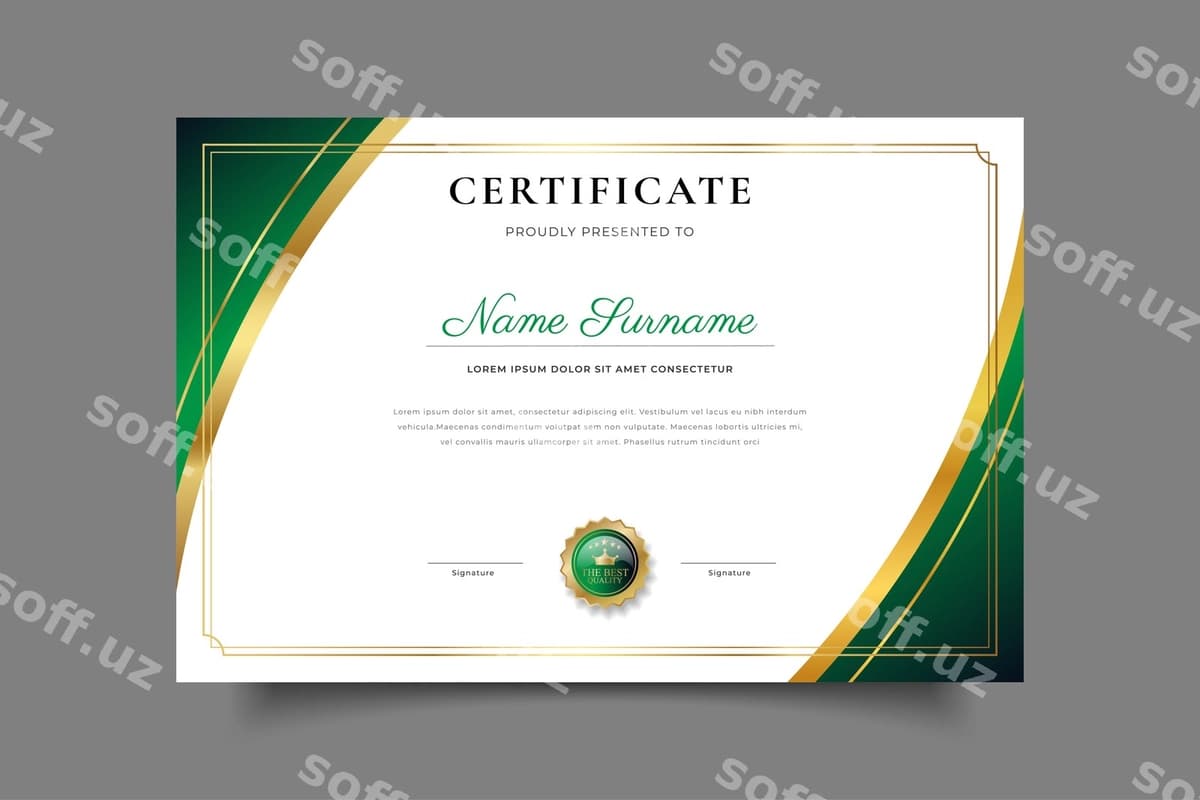 Sertifikat namunasi dizayni | Certificate template design