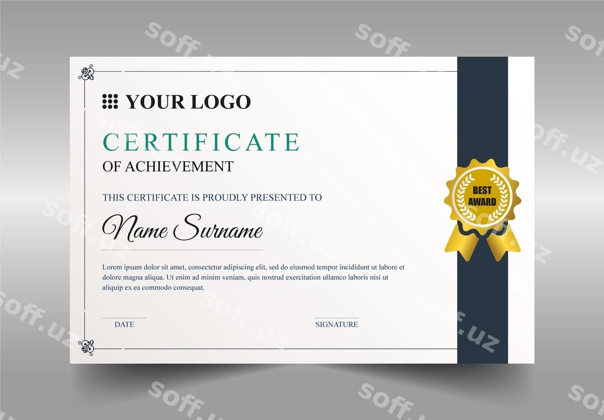 Sertifikat shablon psd | Certificate template psd