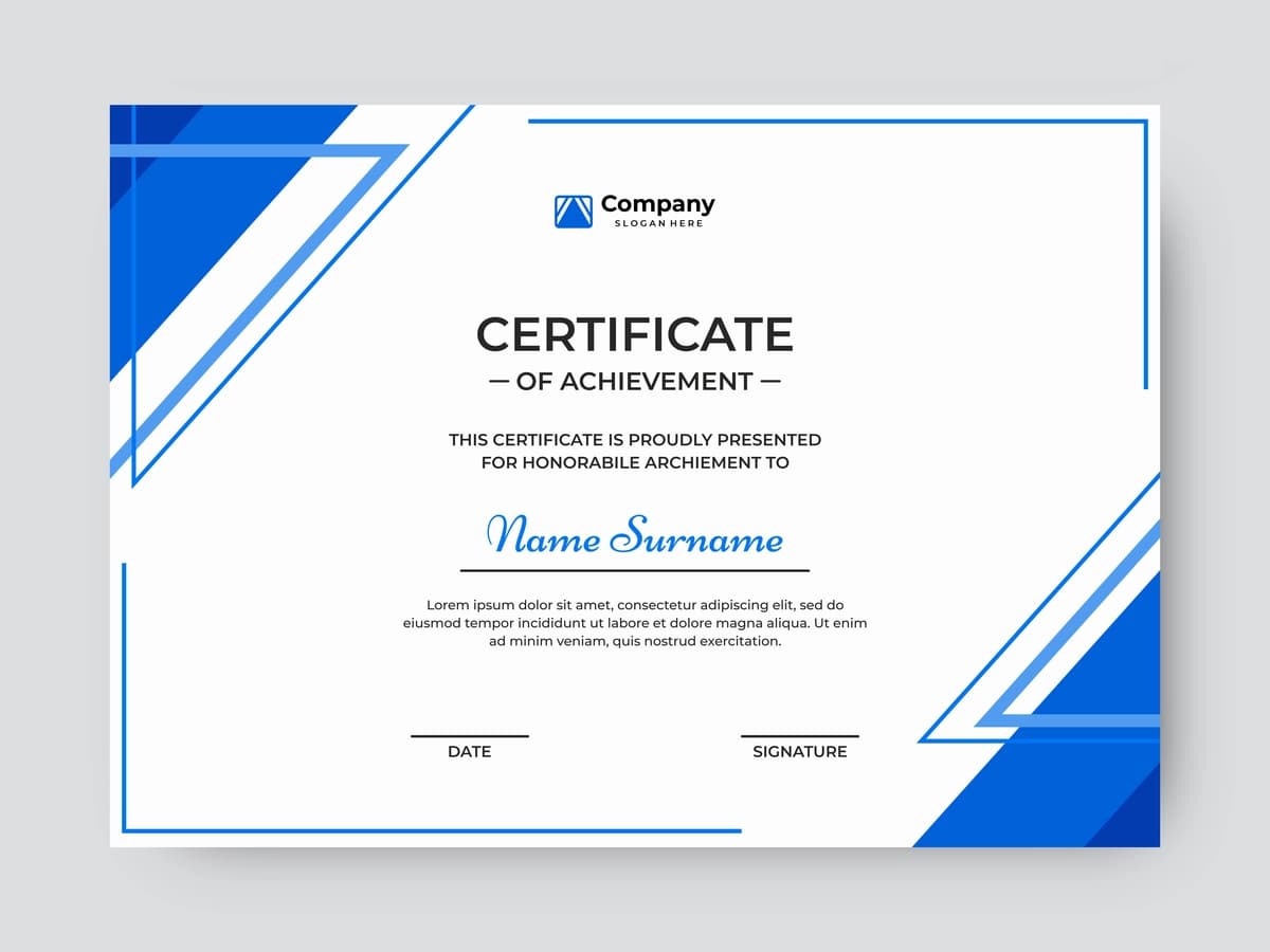 Sertifikat yutuqlari shablonini loyihalash | Certificate achievement template design