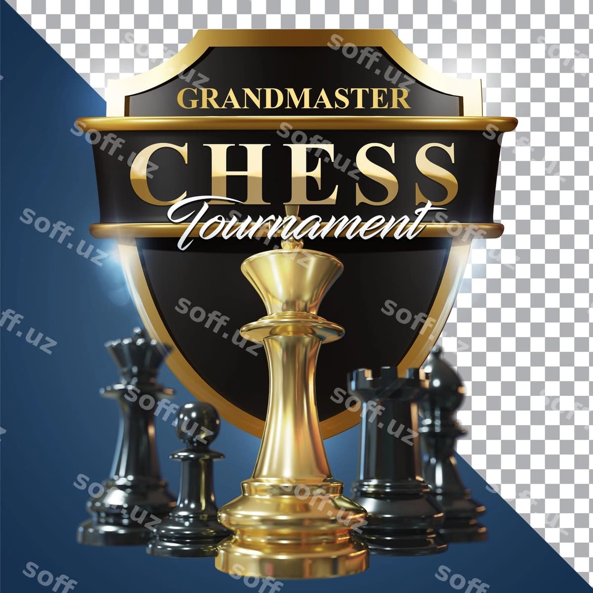 Shaxmat 3D render ajraltirilgan rasm | Chess 3d rendering isolated image