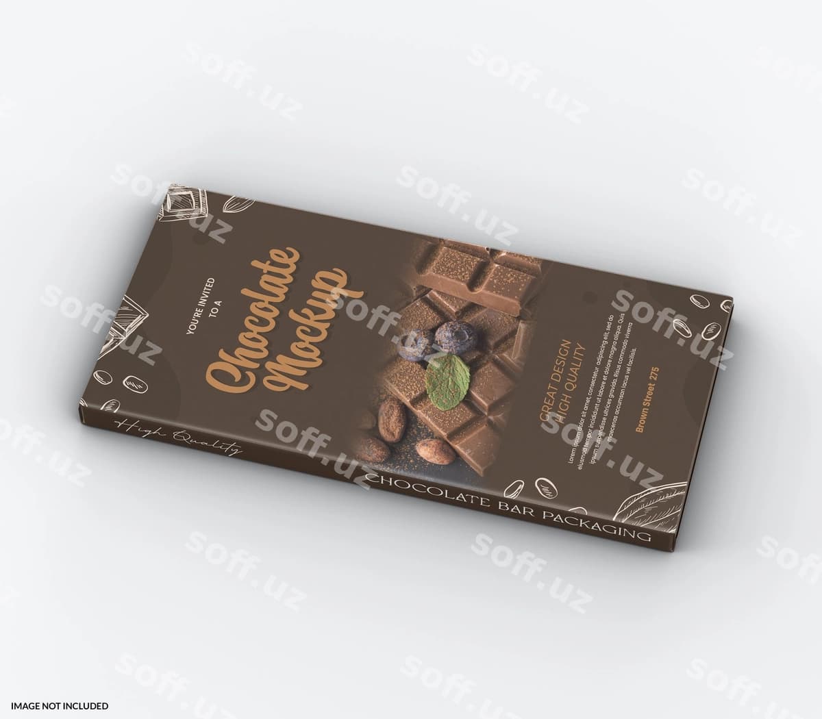 Shokolad barining qadoqlash maketi | Chocolate bar packaging mockup