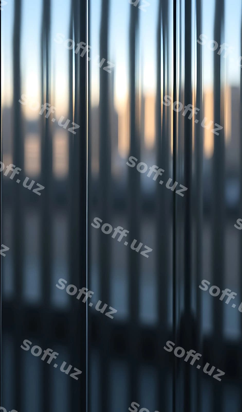 Shaffof pardalar orqali shahar manzarasi quyosh botishi | Cityscape through sheer curtains sunset