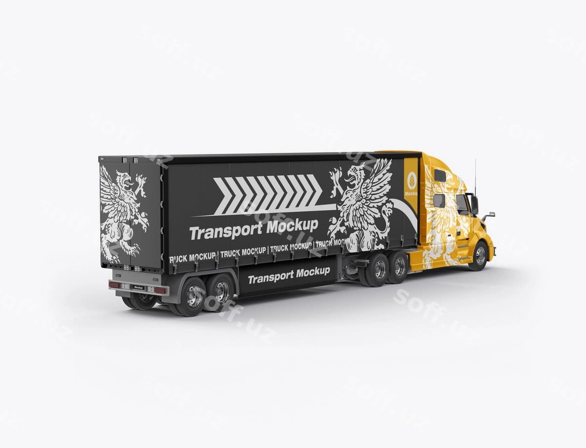 Klassik Amerika og'ir yuk mashinasi maketi | Classic american heavy truck mockup