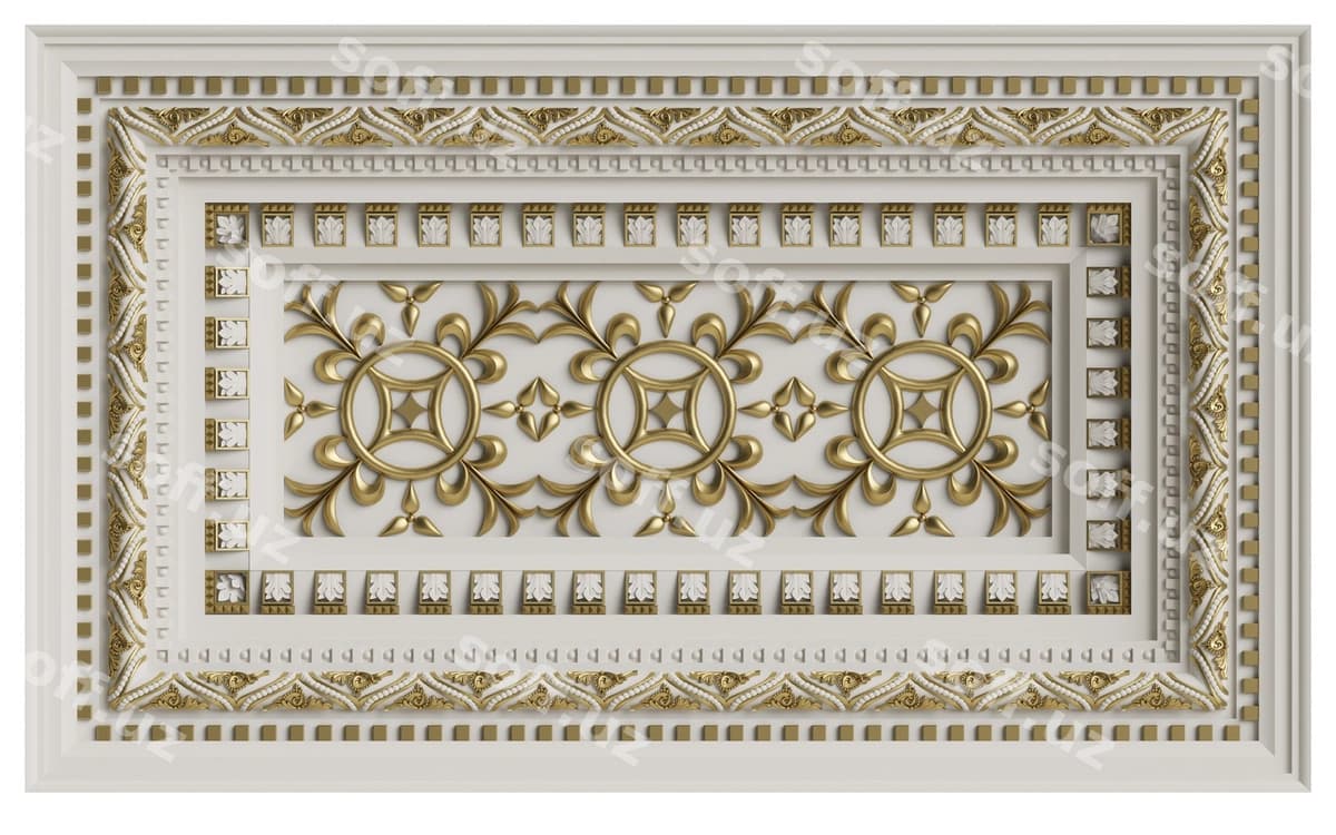 Klassik shift kesson 3D renderlash | Classic ceiling caisson 3d rendering