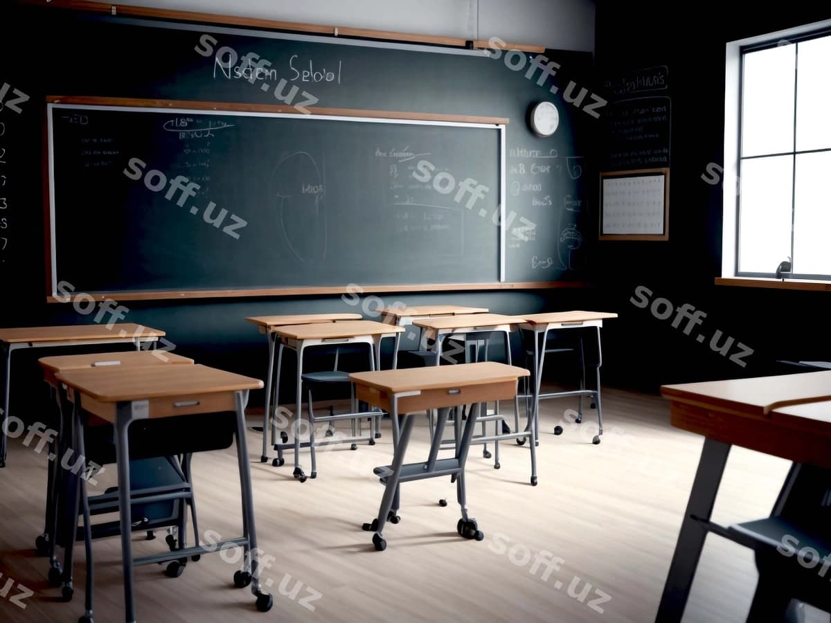 Sinif xonasi kalem yuzmasi bilan | Classroom with chalkboard