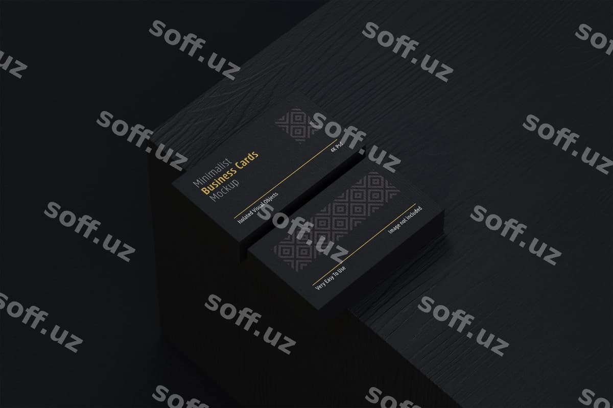 Toza biznes karta yog'och blok namunasi | Clean business card mockup wooden block