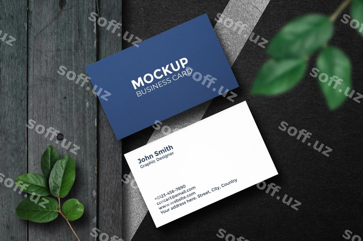 Minimal biznes karta maketini tozalang | Clean minimal business card mockup