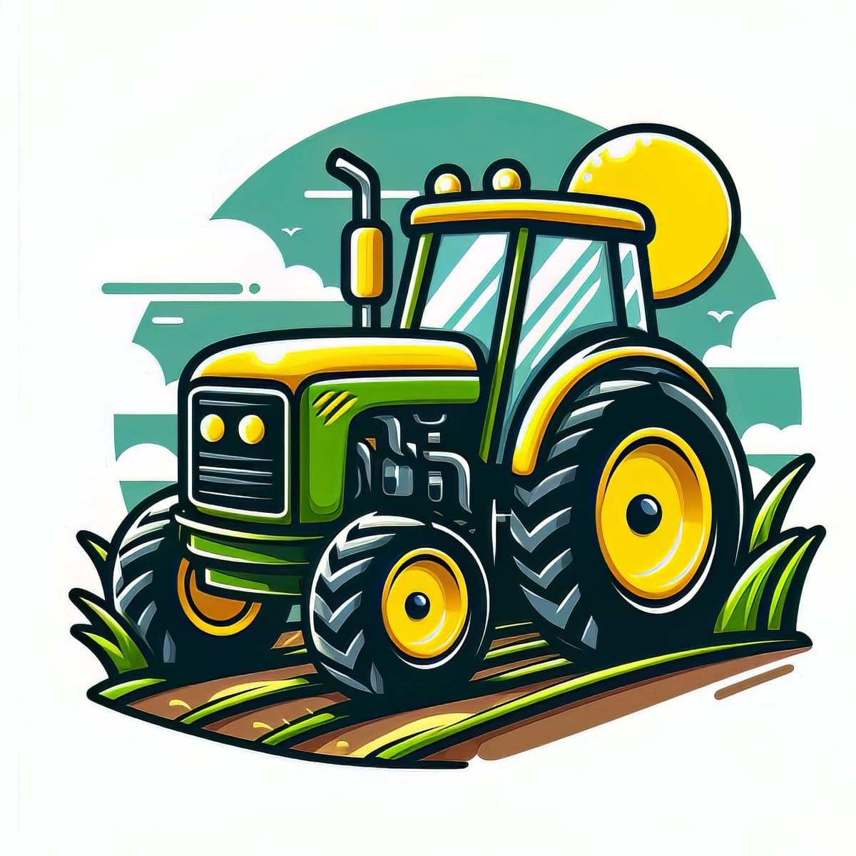 Clipart traktor vektor rasm | Clipart tractor vector art