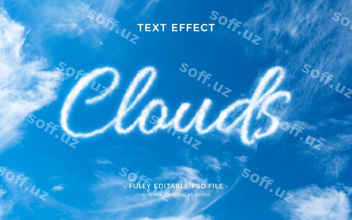 Bulutlar matn effekti | Clouds text effect