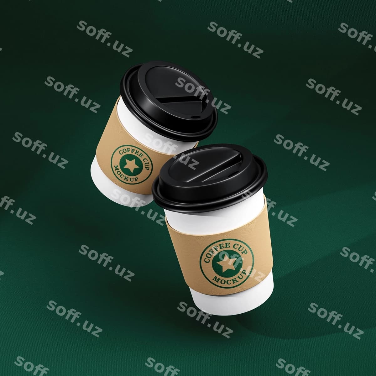Qahvo stakanchiklari 3D namunasi | Coffee cups 3d mockup
