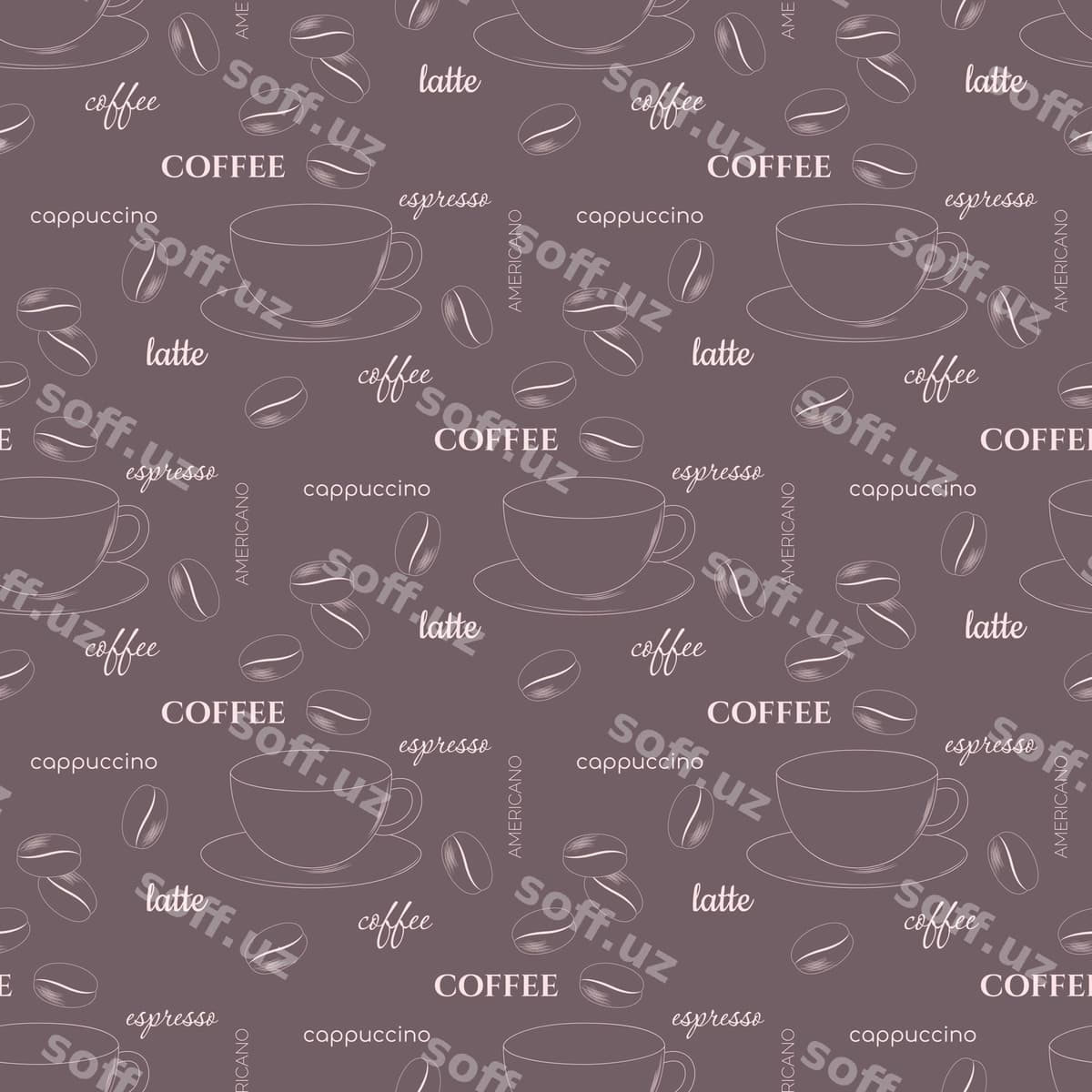 Kofe chetları bo'lmagan naqsh | Coffee seamless pattern