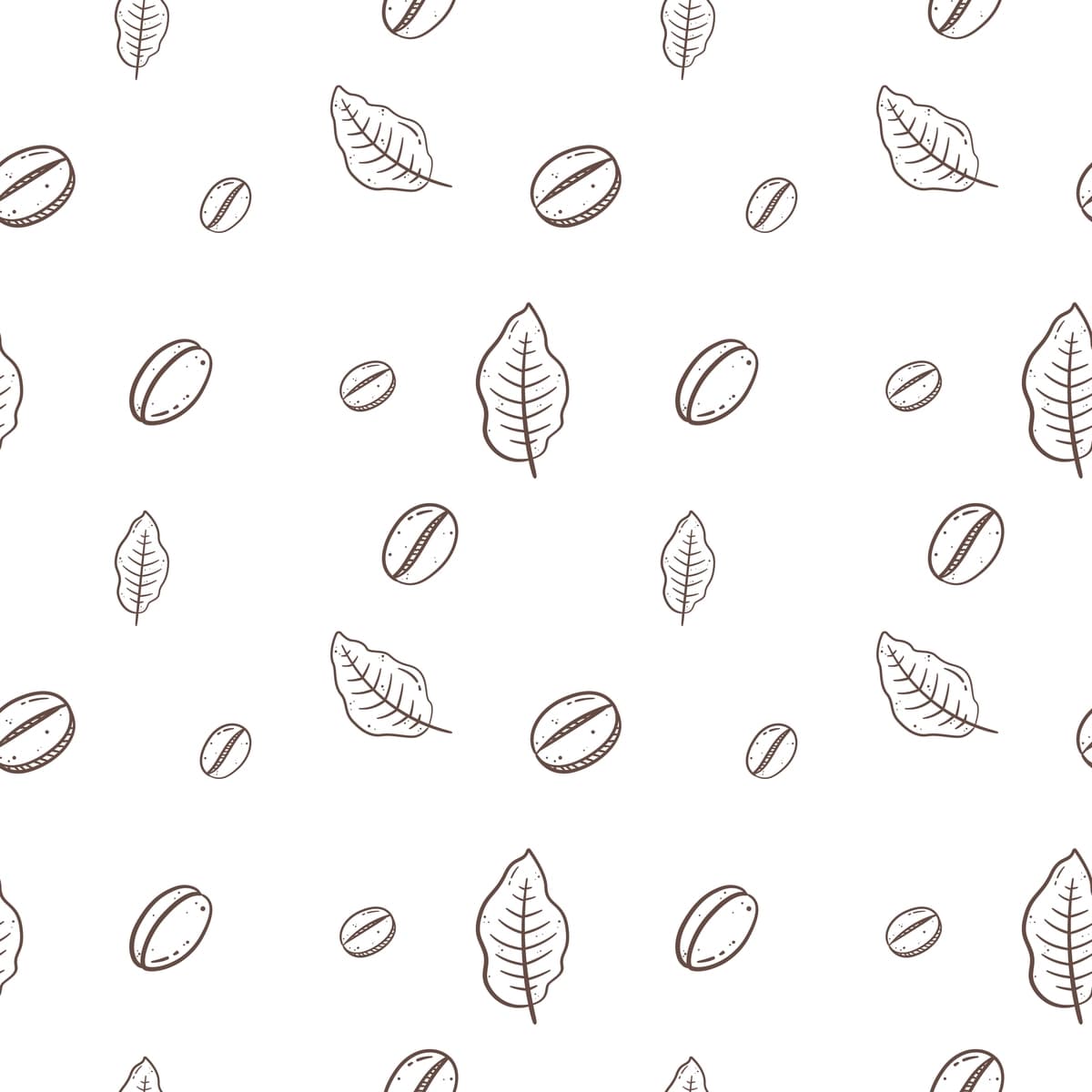 Choksiz naqsh qo'lda chizilgan barg qahva loviya | Seamless pattern hand drawn leaf coffee bean