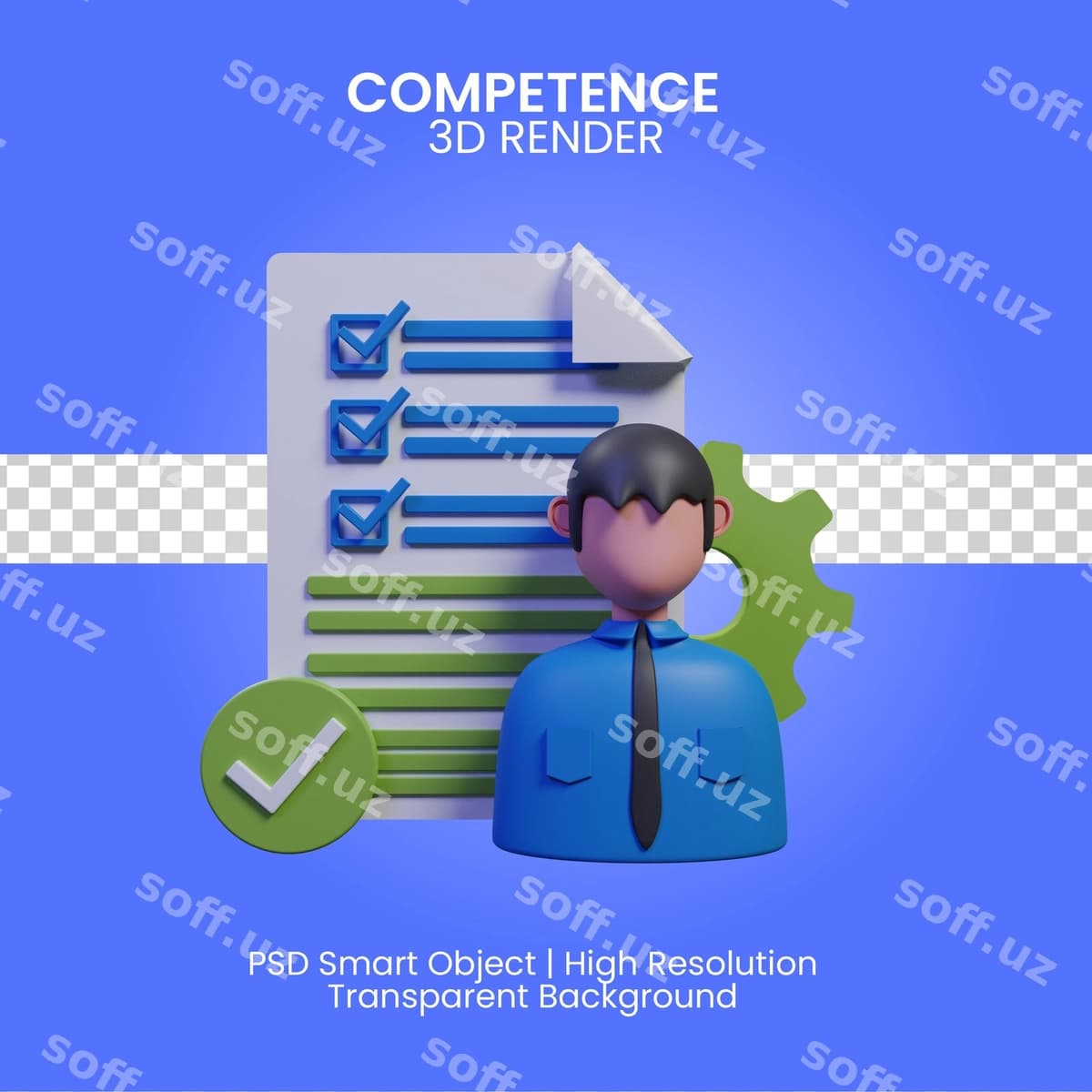 Kompetensiya ikonasi 3D render ajraltirilgan | Competence icon 3d render isolated