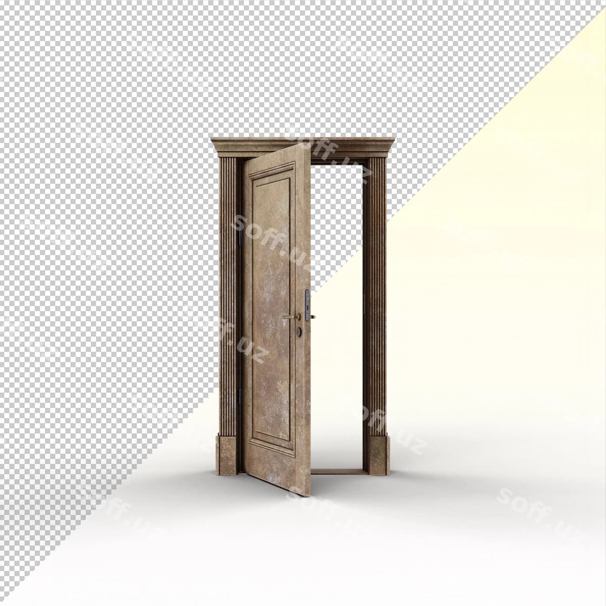 Beton yog'ochdan yasalgan ochiq eshik | Concrete wood open door
