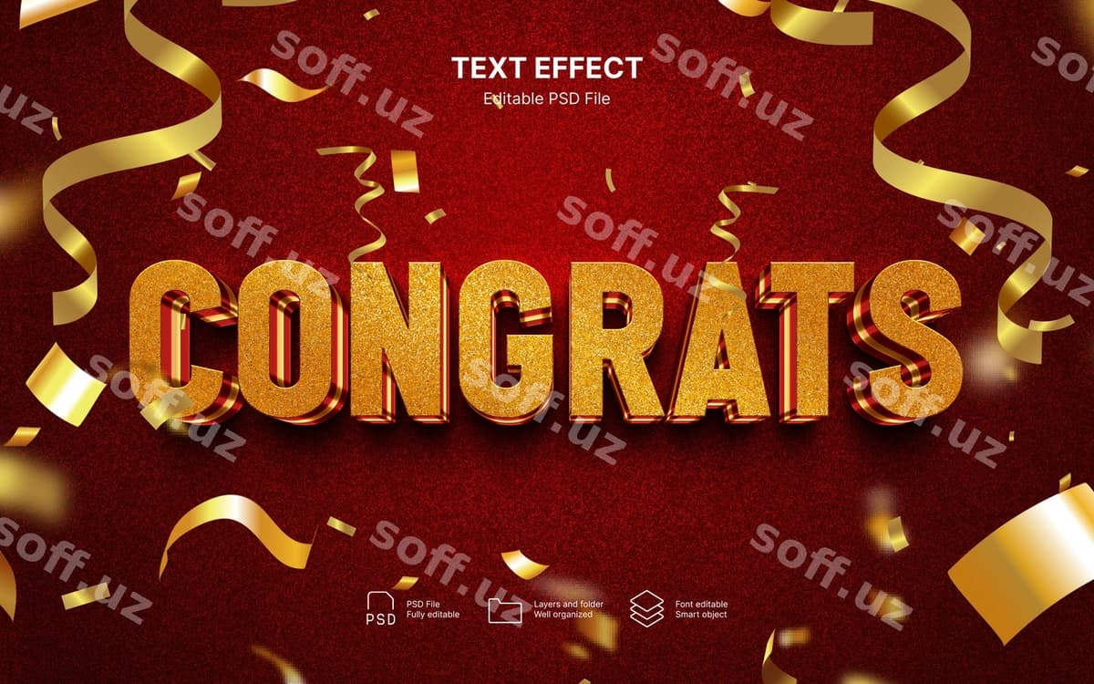 Tabrik matn effekti | Congratulation text effect