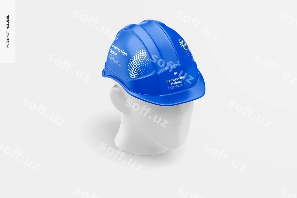 Qurilish bosh poyragi modeli izometric ko'rinish | Construction helmet mockup isometric view