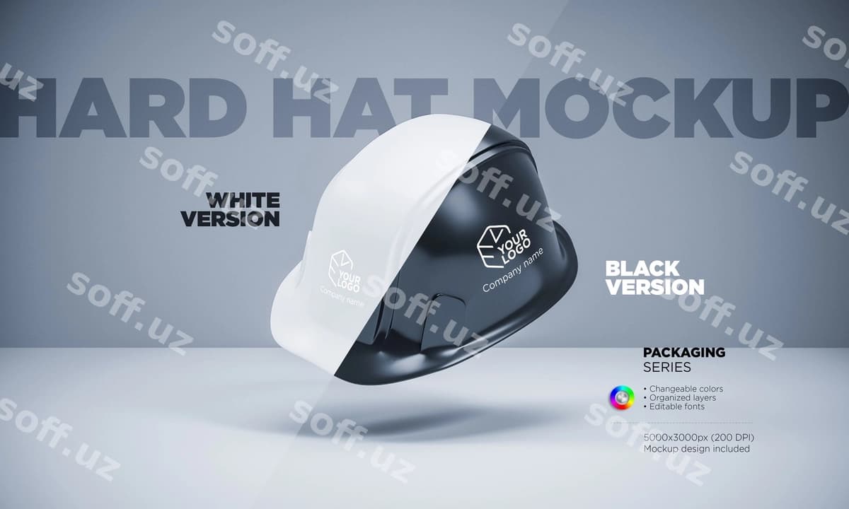 Qurilish bosh poyog'i namunasi | Construction helmet mockup
