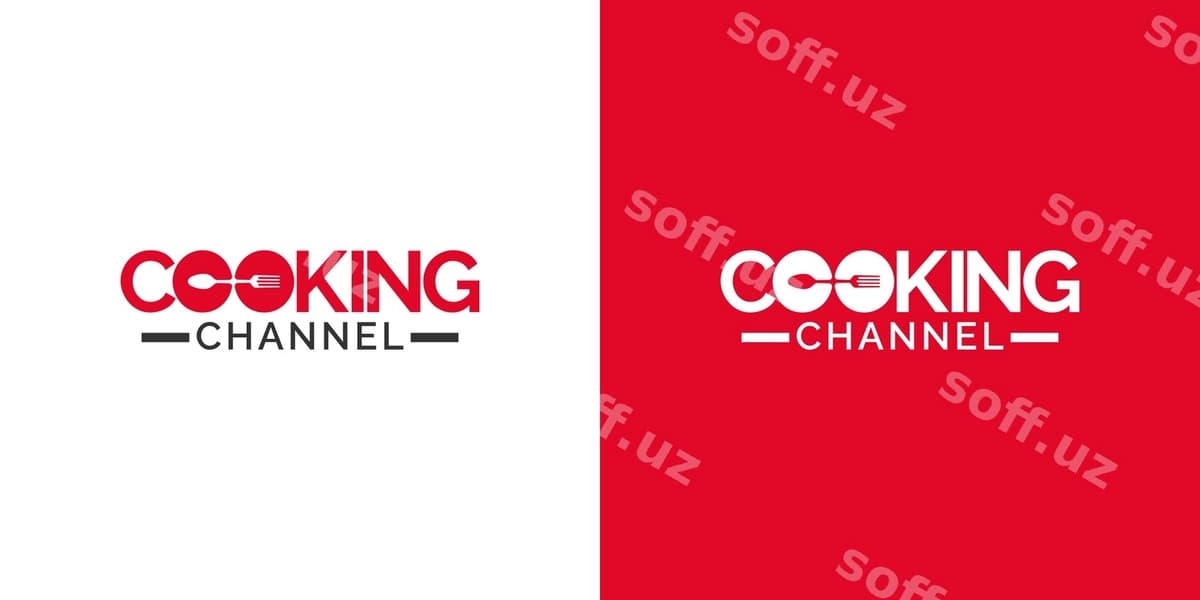 Osh pazlik kanali logotip dizayn shabloni | Cooking channel logo design template