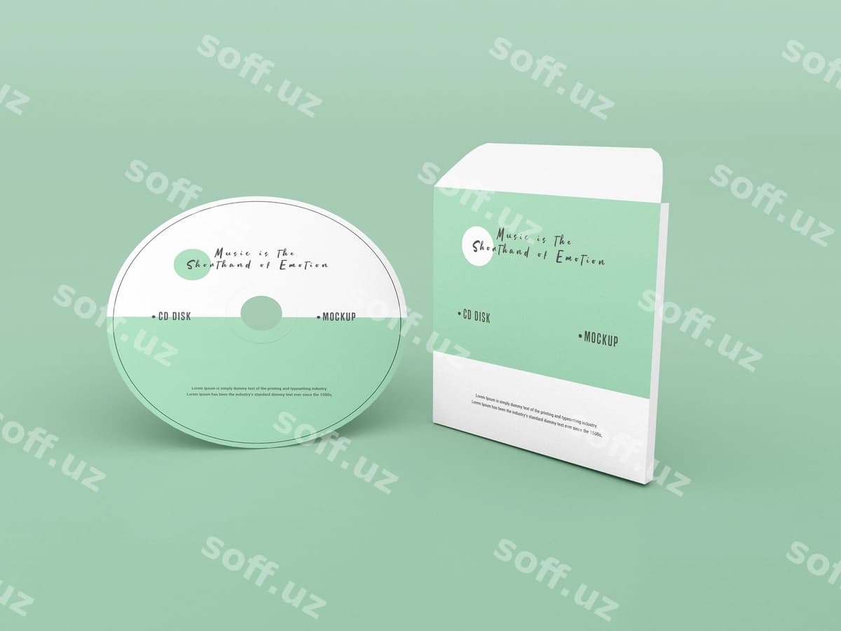 Qop kompakt disk namunasi | Cover compact disc mockup