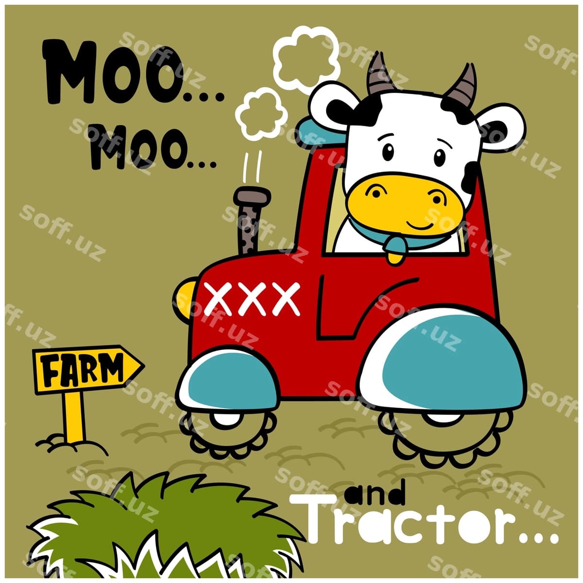 Sigir traktor komik hayvon multfil'mi | Cow tractor funny animal cartoon