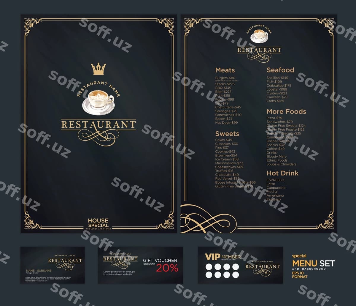 Ijodkor menyu shabloni | Creative menu template