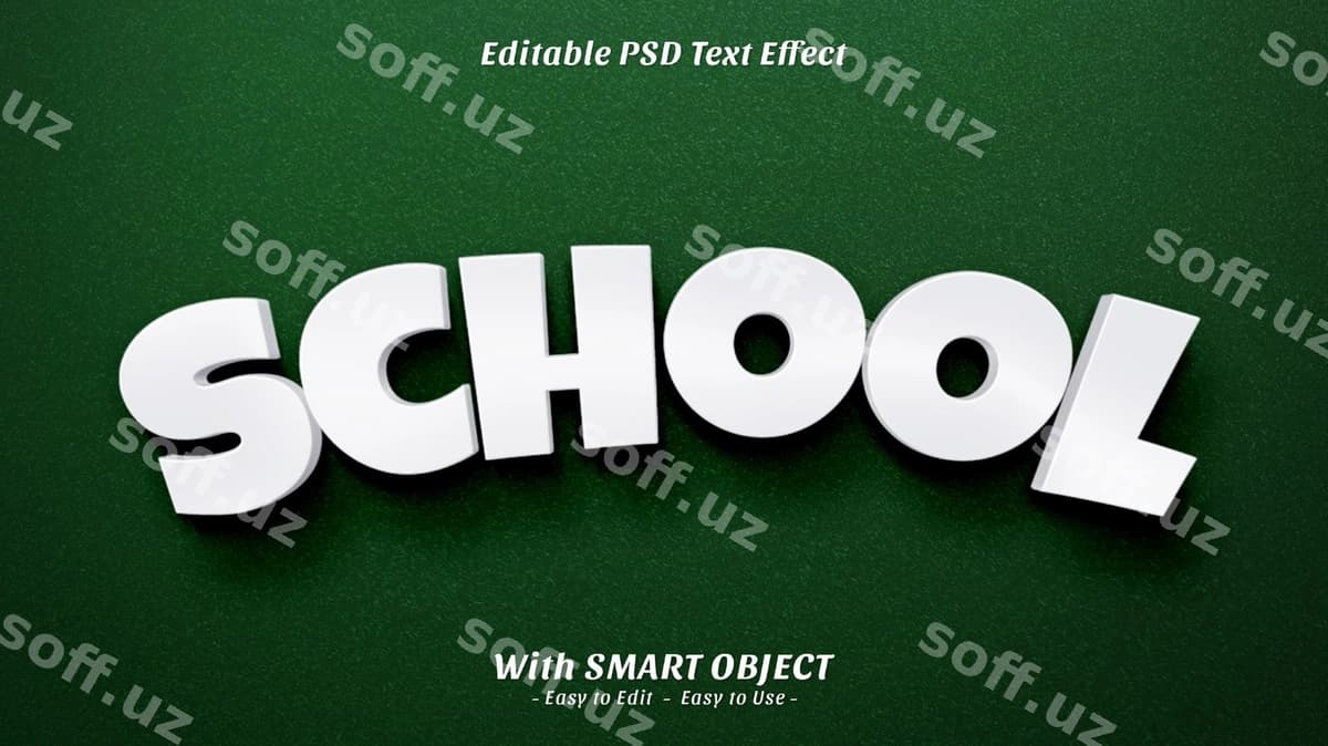 Ijodiy maktab matn uslubi effekti | Creative school text style effect