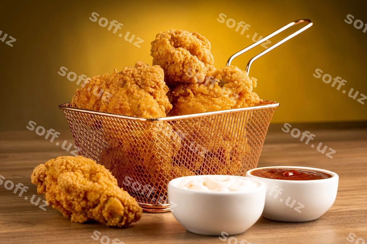 Qurqatilgan qovurilgan tovuq savati | Crispy fried chicken basket