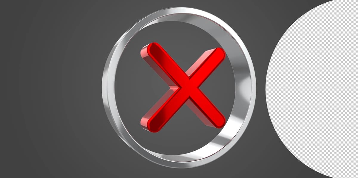 Shaffof fon bilan 3D render tasdiq belgisi xoch belgisi | 3d render check mark cross symbol with transparent background