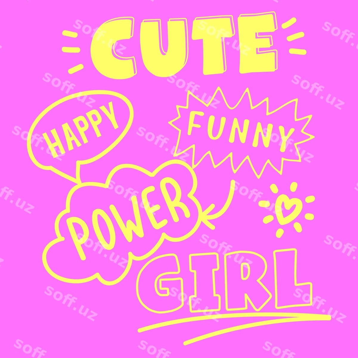 Mazali baxtli kuchli qiz chizmasi | Cute happy power girl doodle